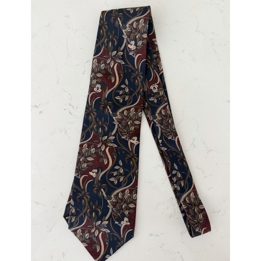 Disney Mickey Mouse Mens Tie 100% Silk paisley Preppy Disney  Theme  NWT vintage